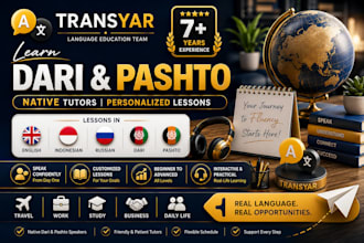 be your native dari and pashto language tutor