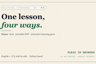create bilingual english chinese courseware, decks and learning games