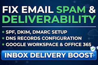 setup spf dkim dmarc records and fix email deliverability
