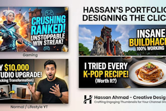 design viral youtube thumbnails and gaming thumbnails