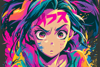 make japanese anime and manga illustration