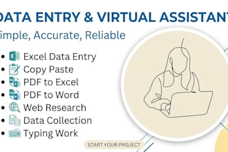 do accurate data entry , excel , copy paste , and PDF conversion