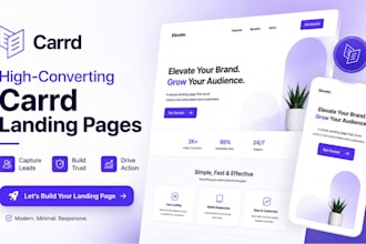 build carrd landing page, carrd website design, redesign carrd co website expert