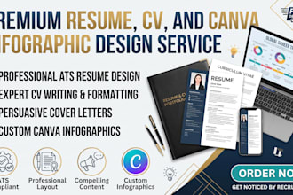 design ats resume, professional cv writing, cover letter, infographic canva