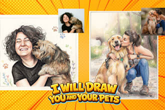 create pet and owner caricature from your photo