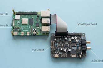design pcb, audio electronics, raspberry pi and mixed signal board