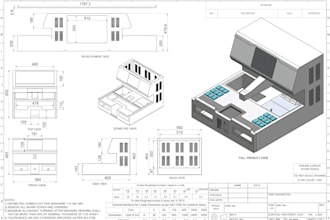 create frabication drawing, 2d technical drawing, shop drawing for sheet metal