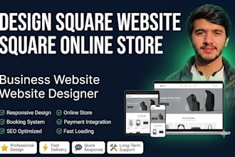 do business square website design, square online store or square booking site
