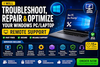 troubleshoot, repair windows PC or laptop remotely