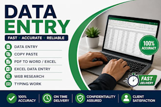 be your virtual assistant for data entry and web research