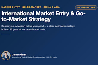 create an international market entry and go to market strategy