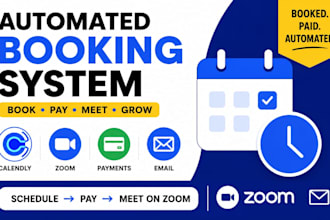 setup automated booking system, calendly scheduling zoom meeting online payment