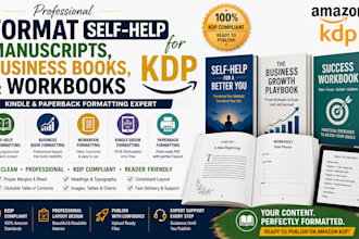 format self help manuscripts business books and workbooks for KDP