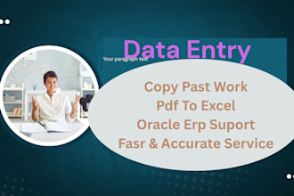 do microsoft excel data entry, and oracle task