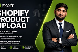 upload products, variants, and collections in shopify store