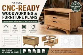 design cnc ready woodworking and furniture plan