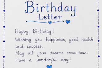 create personalized handwritten letters, birthday cards and custom notes