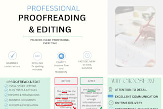 proofread and edit your documents for grammar, spelling, and clarity