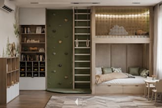 create stylish interior design for a house with 3d render