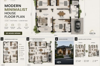 create a modern 2d house floor plan for your dream home