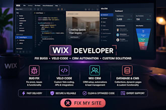 fix wix website bugs, velo code, wix CRM, design wix blog, wix website redesign