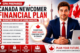 cpa prepare canada newcomer financial plan, budgeting and cost of living analys