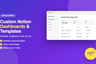 design an aesthetic notion template or dashboard for you