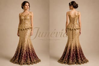 create luxury couture gown and high fashion dress designs