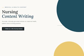 write medical and nursing content that is accurate and easy to understand