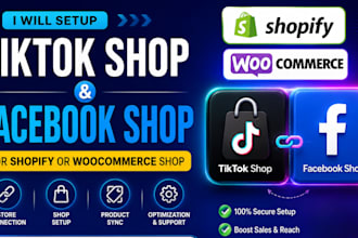 setup tiktok shop facebook shop tiktok affiliate for shopify store woocommerce