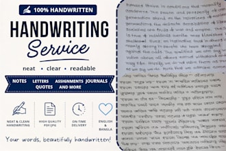 write neat handwritten notes, letters , assignments,  and journals