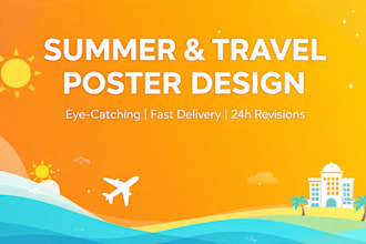 design eye catching summer and travel sale posters for your brand