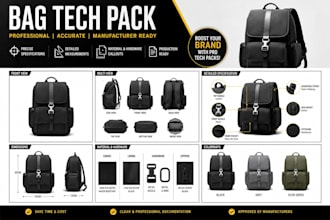 create professional bag tech packs for manufacturers