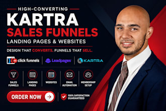 design kartra sales funnel kartra landing page and kartra website