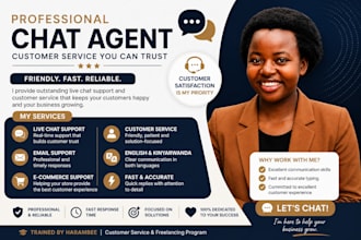 be your professional live chat agent and customer support
