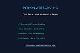 do python web scraping and data extraction from any website