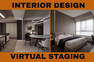 be your interior designer, virtual stager and decorate your home interior design