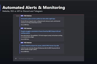build a python bot that monitors a website or feed and sends alerts