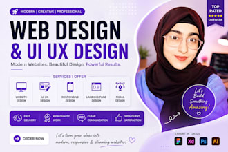 design a modern responsive UI UX website
