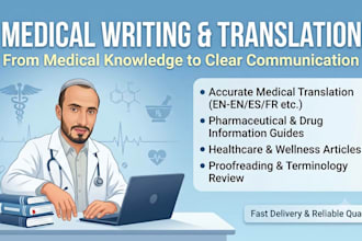 be your medical writer and medical english translator