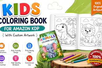 design kids coloring book, coloring pages for amazon KDP with custom artwork