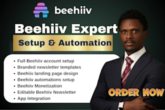setup beehiiv newsletter template, beehiiv landing page, beehiiv email setup