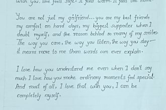 write anything in beautiful and neat handwriting