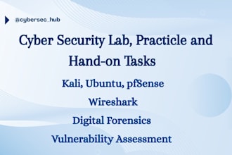 do cybersecurity, kali, ubuntu labs or  project