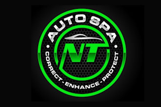 design auto spa correction logo with protection service