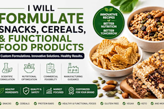 formulate snacks, cereals, and functional food products