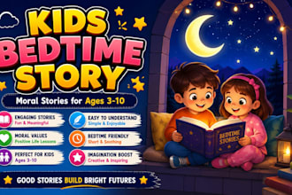 write engaging kids bedtime moral stories for age 3 to 10