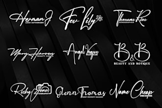 design minimalist handwritten signature autograph logo