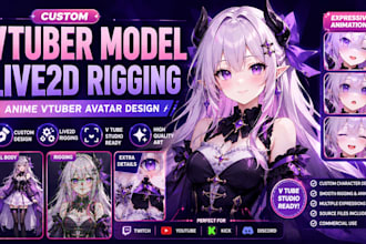 create custom vtuber model, live2d rigging, anime vtuber avatar design