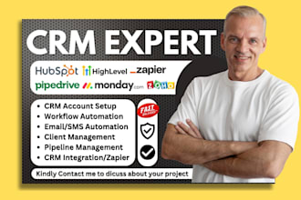 setup hubspot automation pipedrive zoho gohighlevel monday crm make integration